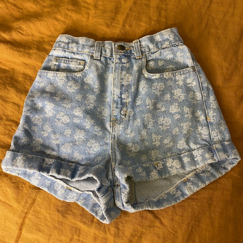 American Apparel High Waist Cuff Shorts